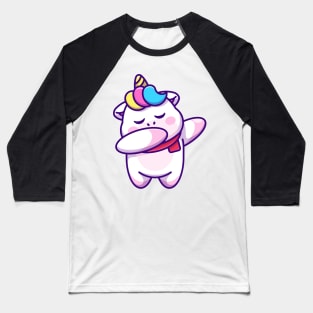 Cute baby unicorn dabbing cartoon Baseball T-Shirt